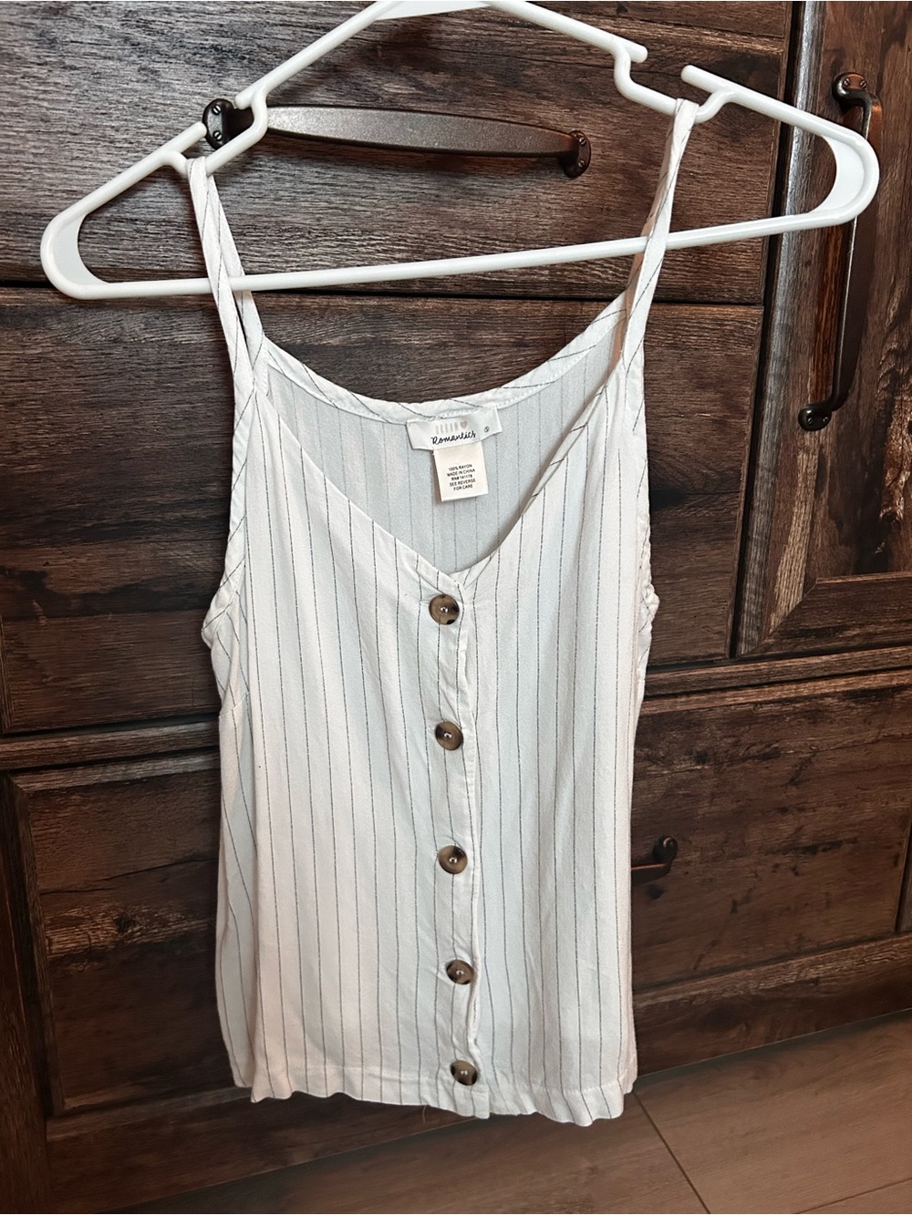 URBAN Romantics | Striped Button-Front Tank Top